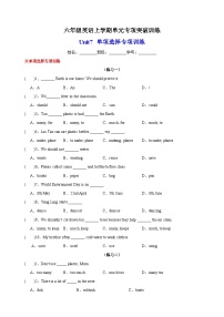 Unit7 单项选择专项训练-2023-2024学年译林版六年级英语上学期单元专项突破训练