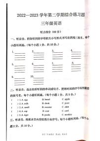 山东省泰安市东平县2022-2023学年三年级下学期期中英语试题