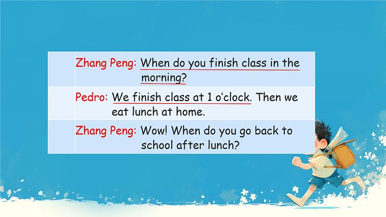 （PEP）五年级英语下册Unit 1 My day  Part A 课件05