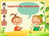 接力版小学四年级英语春学期Lesson 16 --Sue is behind John.课件