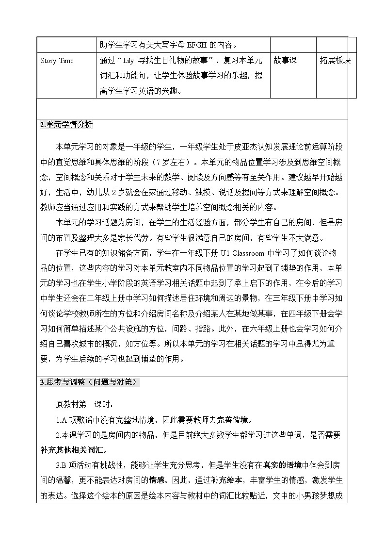 人教版新起点英语一年级下册Unit 2 Room 教案02
