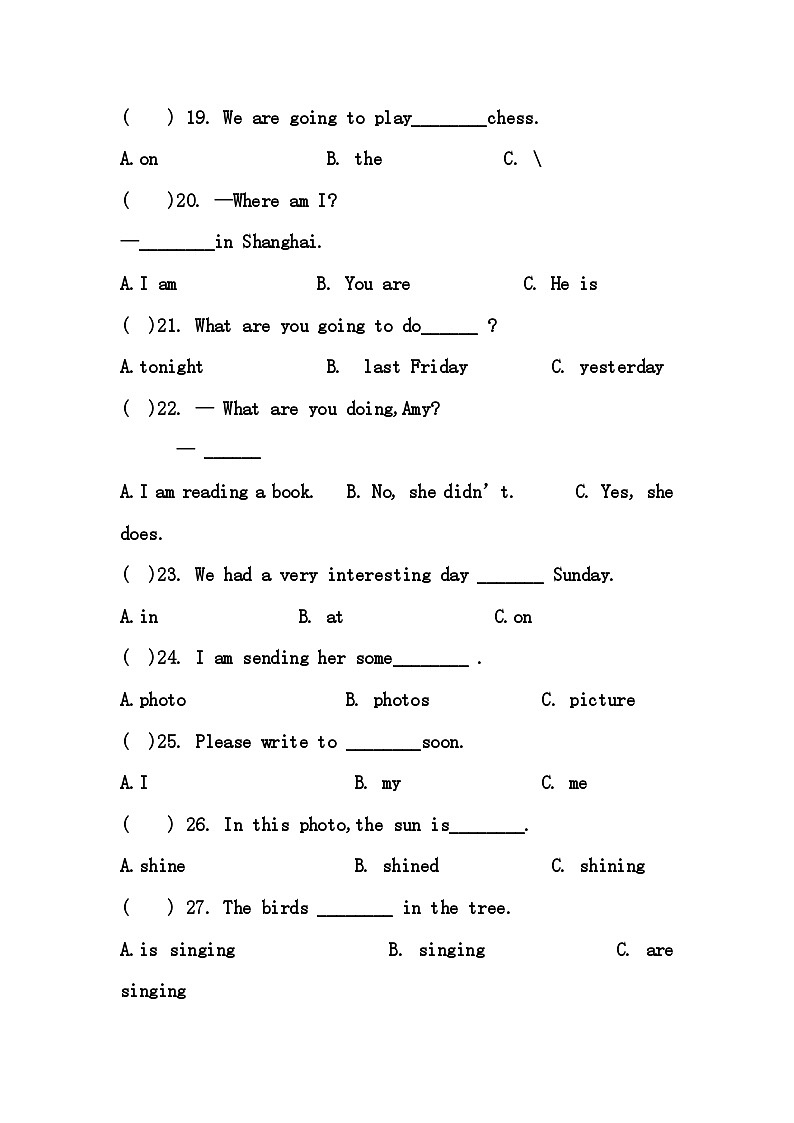 期中单项选择50题（1--5模块）（专项训练）-2023-2024学年外研版（三起）英语六年级下册03