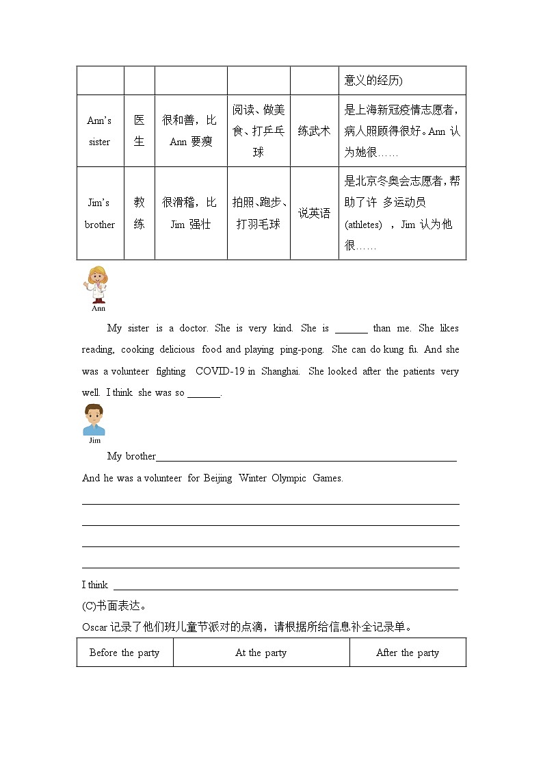 书面表达-小升初英语专项练习（人教PEP版）02