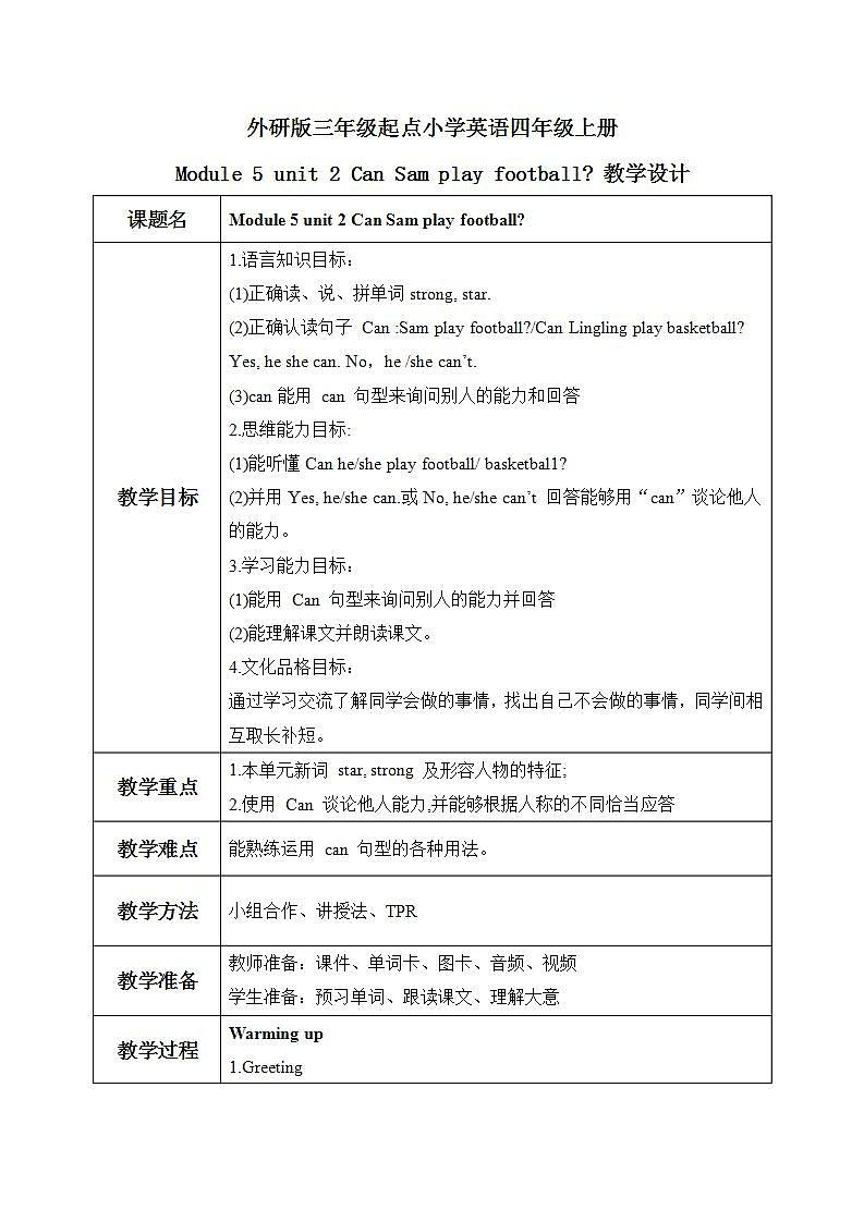 外研版(三起)小学英语四上Module5 unit1课件+教案+素材01