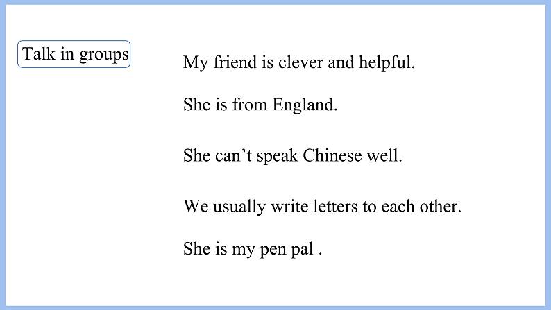 Unit 4 I have a pen pal Part A Let's try & Let's talk（课件）-2024-2025学年人教PEP版英语六年级上册第4页