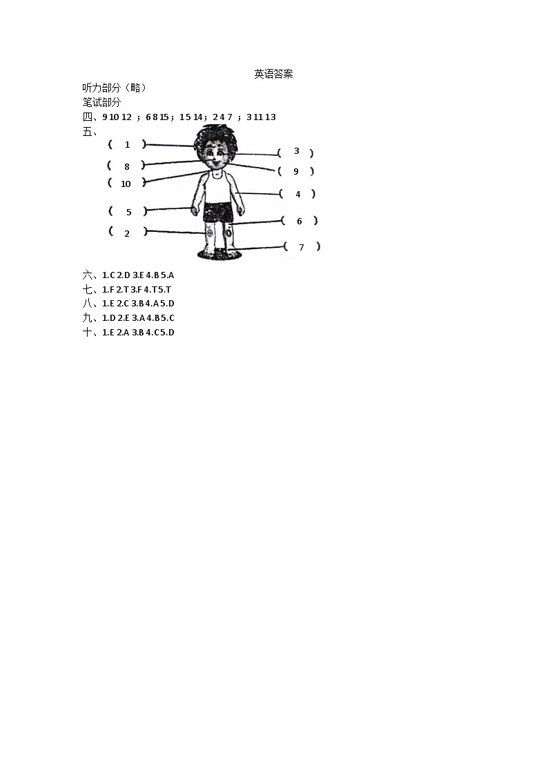 辽宁省抚顺市新宾县2023-2024学年三年级上学期期末考试英语试题01