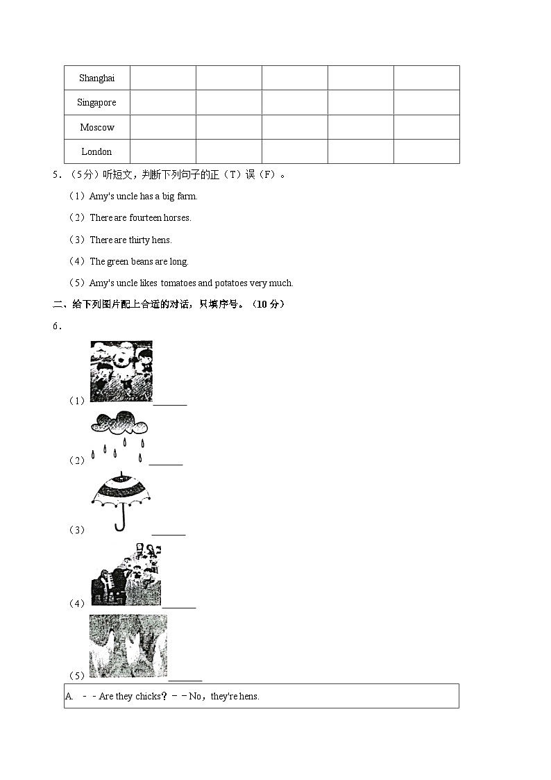 广东省湛江市吴川市2022-2023学年四年级下学期期末英语试卷02