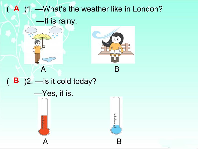 四年级下册英语习题课件-Unit 3—Part B1 人教（PEP）第3页