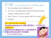 lesson 1 Are you going to have a birthday party 课件