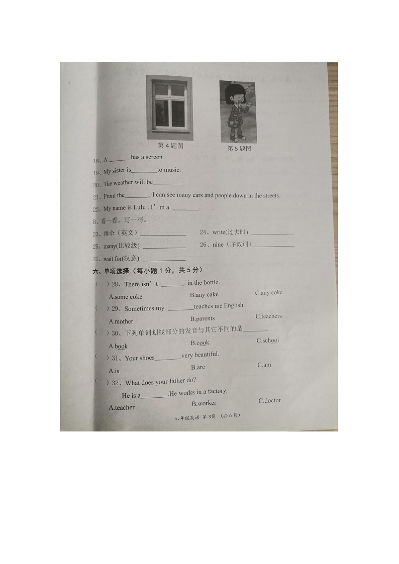 河南省南阳市南召县2023-2024学年六年级下学期6月期末英语试题03