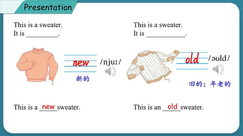 Unit 1 The Clothes We Wear Lesson 2   New and Old（课件） 冀教版（三起）英语四年级上册08