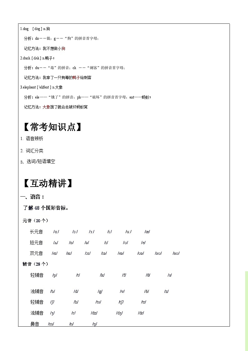 暑假自学课：2023年小学英语三升四专项复习-第4讲-语音与词汇专项人教PEP版（含答案）02