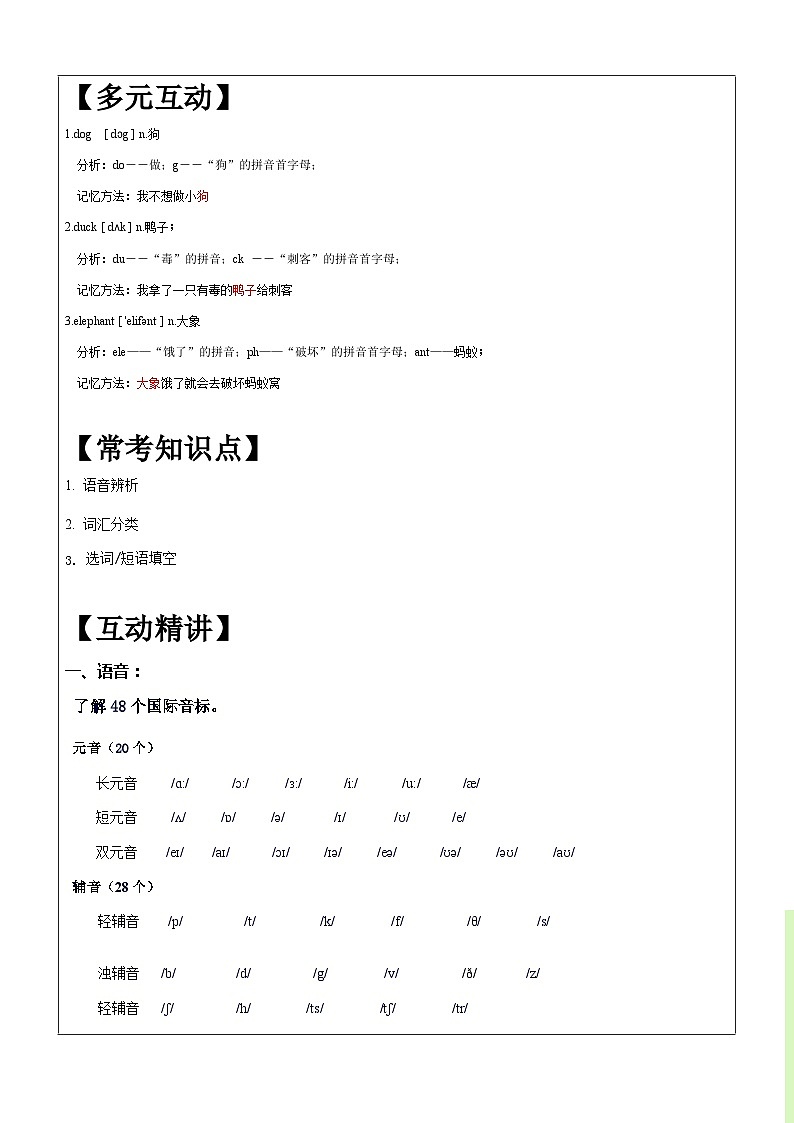 暑假自学课：2023年小学英语三升四专项复习-第4讲-语音与词汇专项人教PEP版（含答案）02