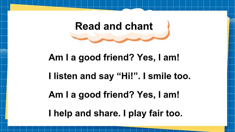 Unit 1 Making friends Part  B Listen and chant &Start to read（课件+素材）-2024-2025学年人教PEP版（2024）英语三年级上册08