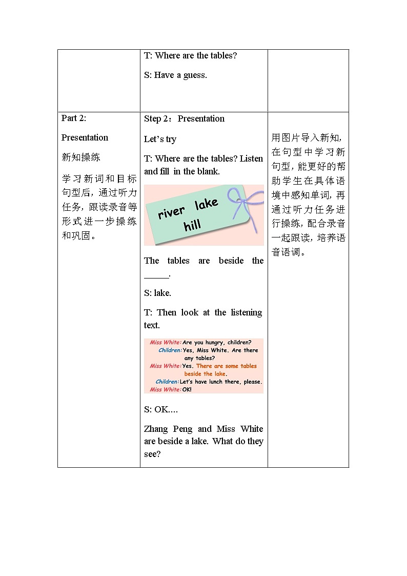 Unit 6 In a nature park Part B 教学设计（表格式）第3页