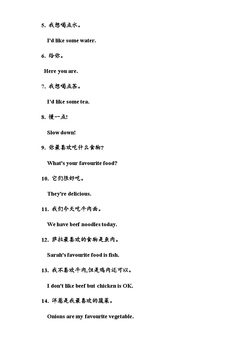 人教PEP版英语五年级上册 Unit 3 What would you like？（复习课件）03
