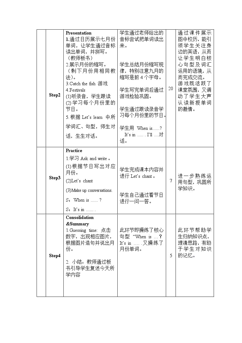 Unit 3 My school calendar Period 4 B Let’s learn & Ask and write 导学案02