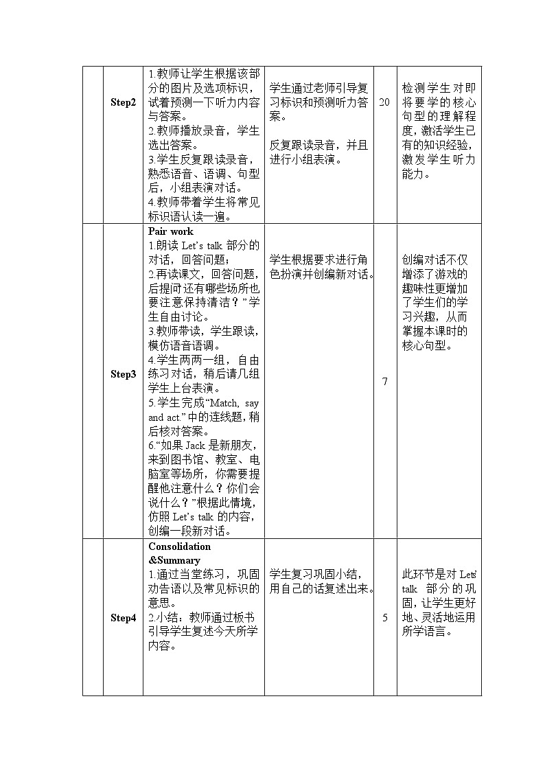 Unit 6 Work quietly Period 5 B Let’s try & Let’s talk 导学案02