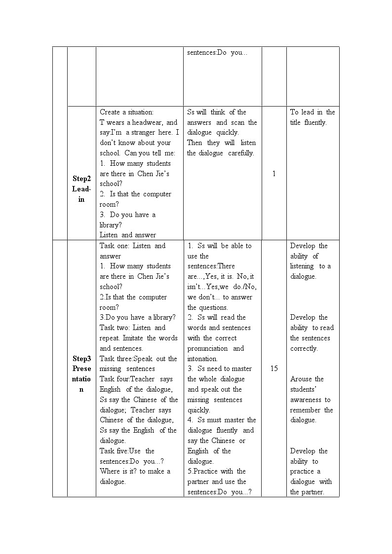 Unit 1 My school Period 5 Part B Let's talk 导学案02