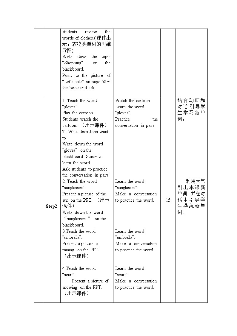 Unit 6 Shopping Period 1 Let’s learn & Complete and say 导学案02