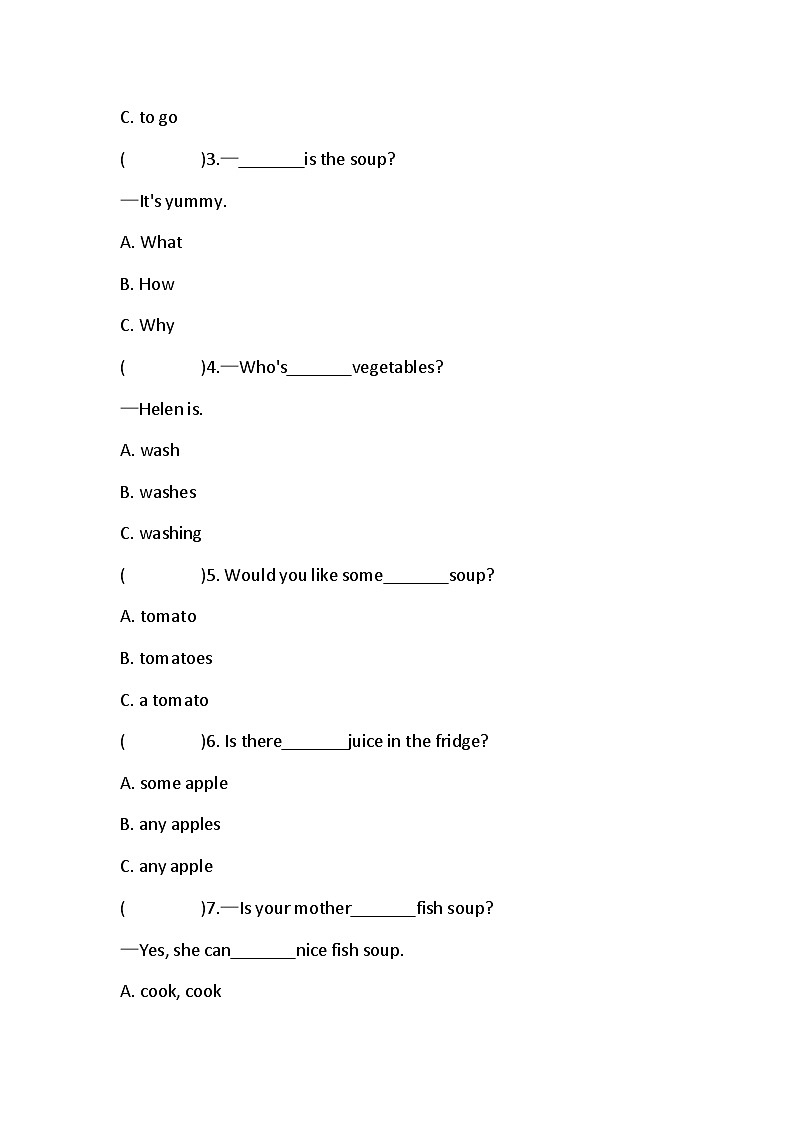 Unit 6 In the kitchen 同步练习（含答案）02