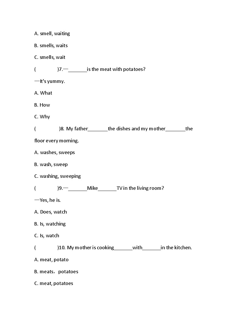 Unit 6 In the kitchen同步练习（含答案）03