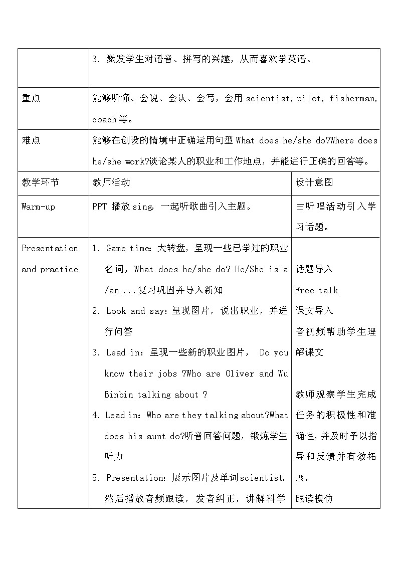 【教-学-评一体】人教PEP版六年级英语上册-Unit 5 What does he do PB let's learn （课件+教案+习题）03