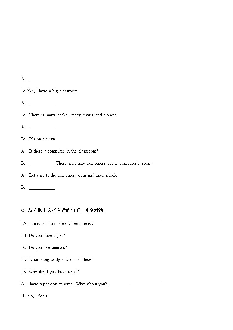 牛津译林版小学英语五年级上册 期中高频考点分类汇编试卷--情景交际+完形填空（含答案）第2页