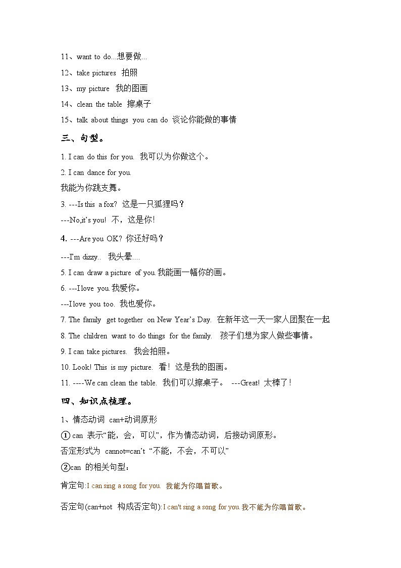 译林版小学英语 3AU8知识梳理02