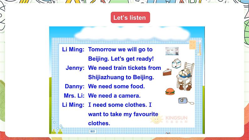 冀教版（三起点）英语五上Unit 4 Jenny and Danny Come to China  Lesson 23 What Do We Need for the Trip？课件＋素材04