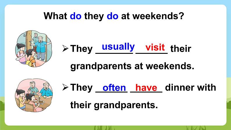 牛津译林版英语五上 Unit 7  At weekends Grammar time课件第3页