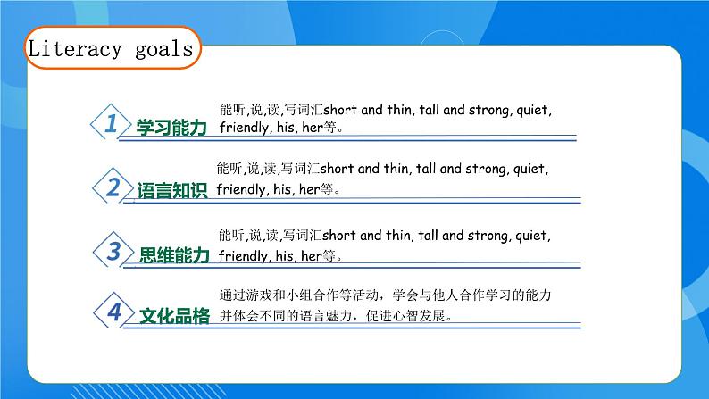 【教-学-评一体】人教版英语四年级上册-Unit 3 My friend PA let's learn（课件+教案+习题）04