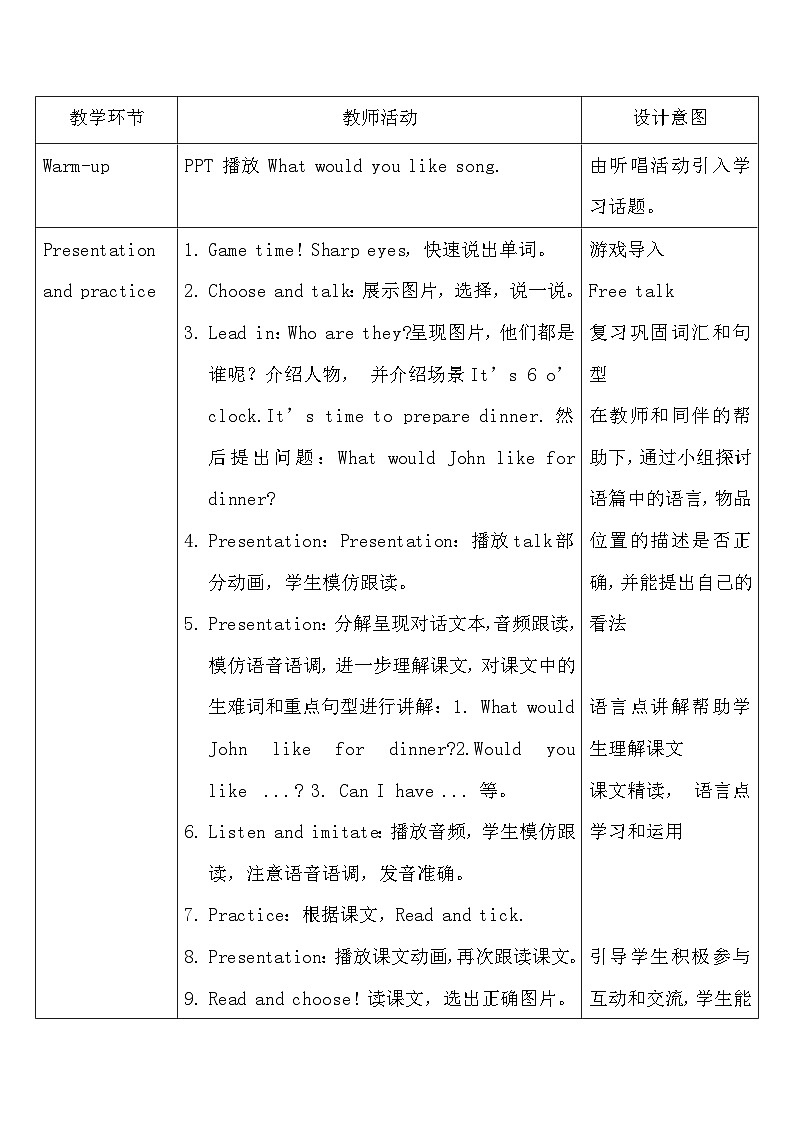 【教-学-评一体】人教版英语四年级上册-Unit 5 Dinner's ready PB Read and write &PC story time（课件+教案+习题）03