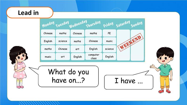 【教-学-评一体】人教版英语五年级上册-Unit 2 My week PA let's talk（课件+教案+习题）08