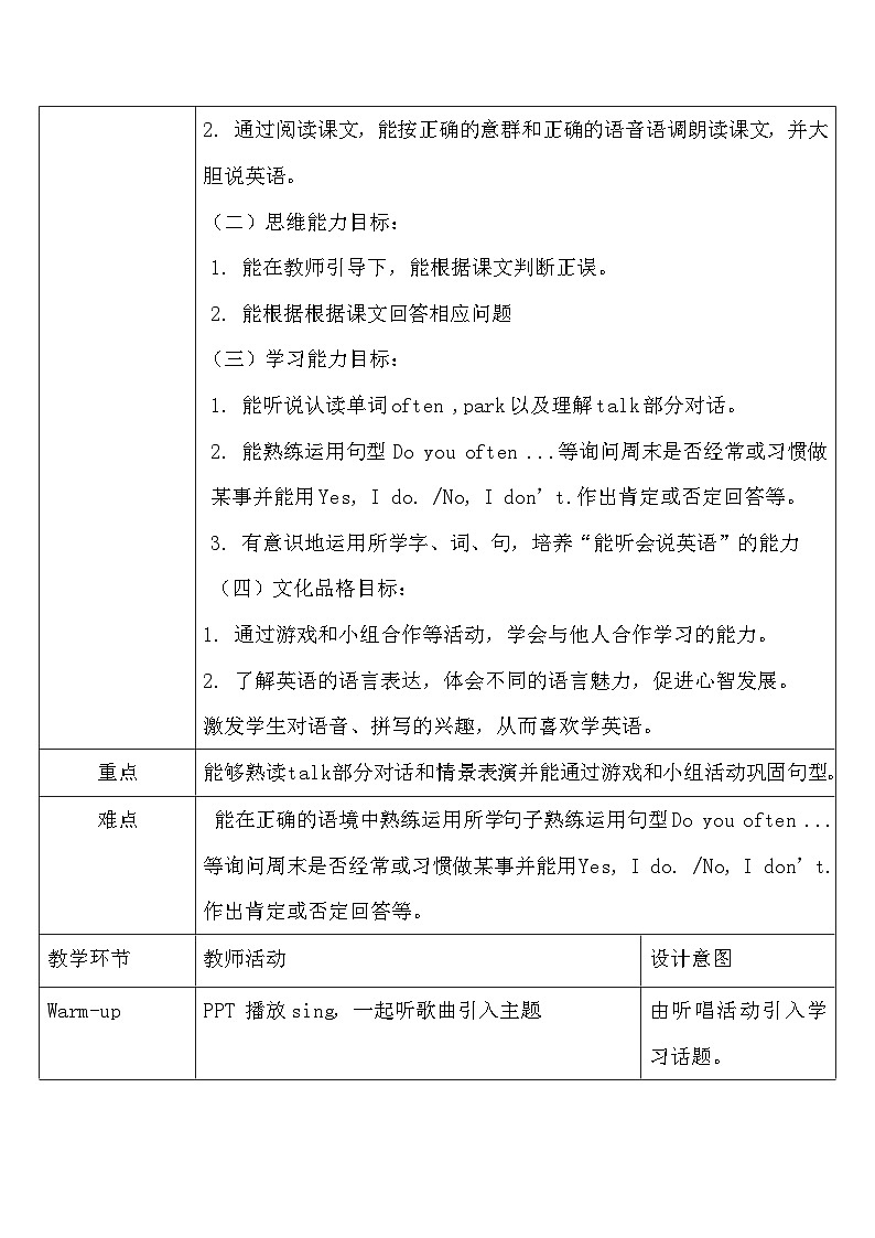 【教-学-评一体】人教版英语五年级上册-Unit 2 My week PB Let's talk（课件+教案+习题）02