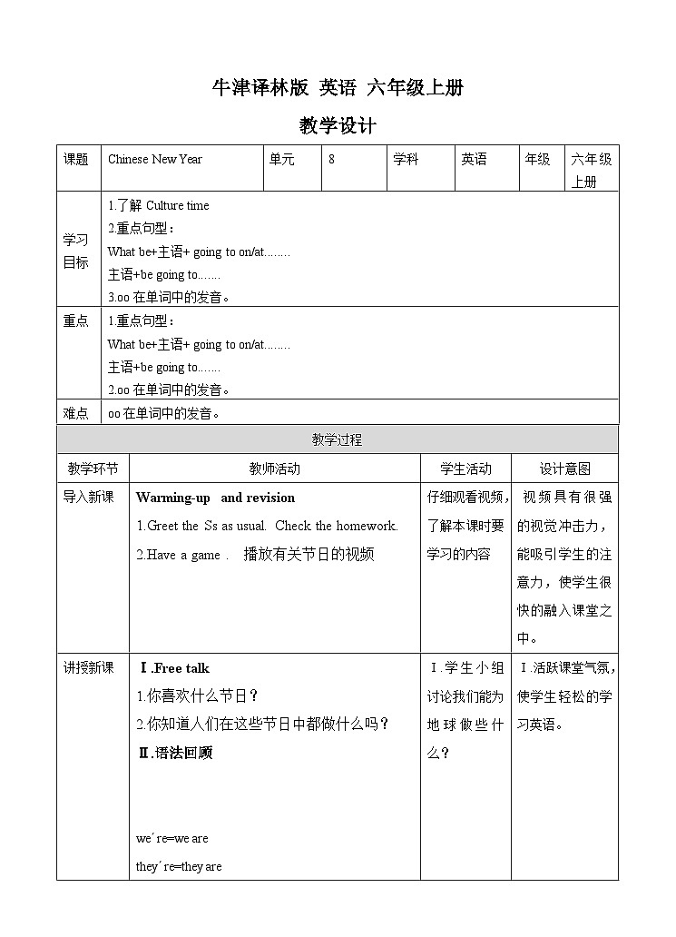牛津译林版英语六上Unit8 Chinese New Year 第2课时 Grammar time（课件+教案+练习+素材）01