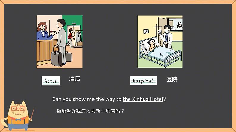 Unit 8 Can you show me the way to the xin hua Hotel ？ Part A&B（课件）-2023-2024学年湘少版（三起）英语五年级下册03