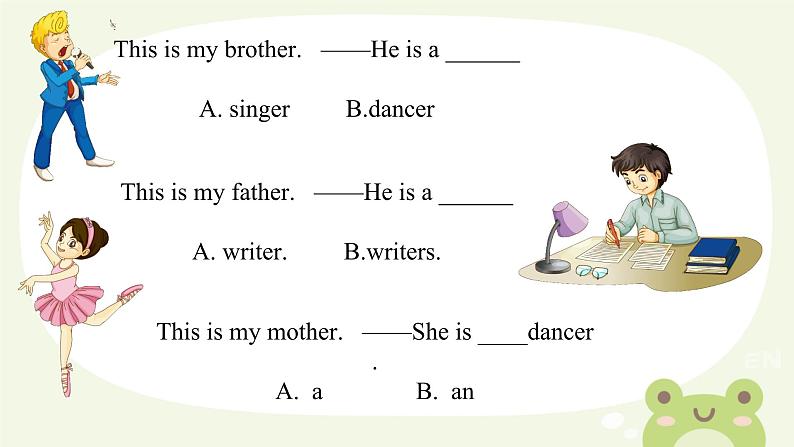 Unit 3 My father is a writer. Lesson 15-16（课件）-2024-2025学年人教精通版英语五年级上册06