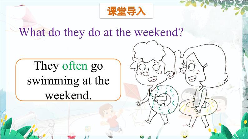 英语教科版五上Module 3  Daily life  Unit 6 At the weekend第1课时 PPT课件03