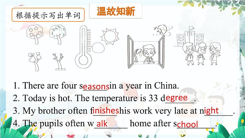 英语教科版五上Module 6  Weather U12 Four seasons in one day 第2课时 PPT课件第2页