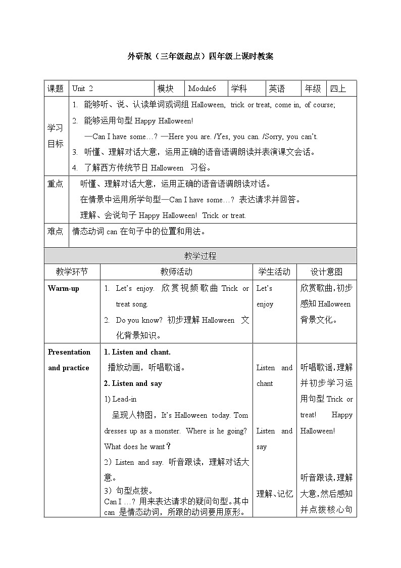 外研版英语四年级上册Module6Unit2Happy Halloween（课件＋教案＋练习＋素材）01