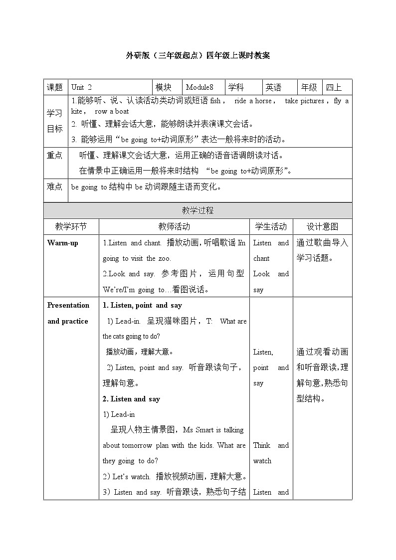 外研版英语四年级上册Module8Unit2Sam is going to ride a horse（课件＋教案＋练习＋素材）01