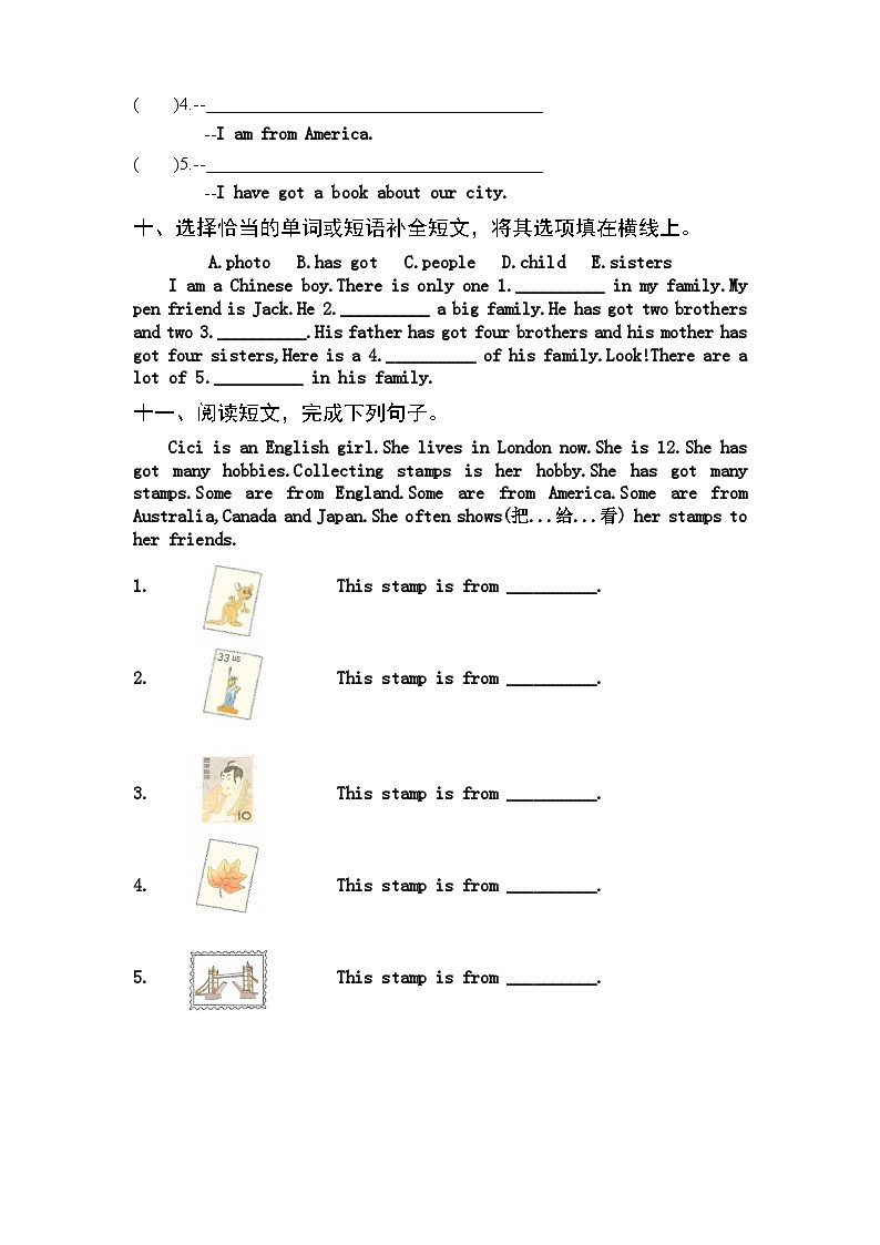 【核心素养】外研版英语六年级上册 Module6Unit2 I've got a stamp from China 同步课件+同步练习+同步教案03