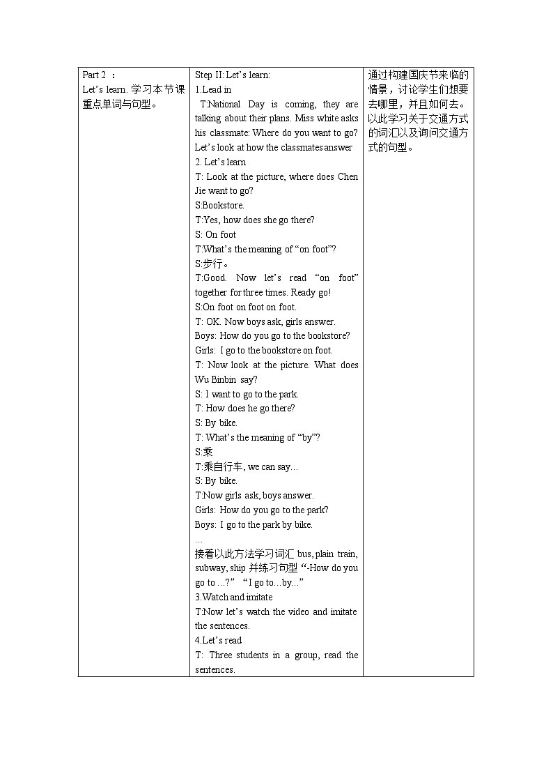 【核心素养】人教PEP版英语六年级上册 Unit 2（第1课时） Part A Let's learn&Write and say 教学课件+同步教案+同步练习+任务单+同步教案02