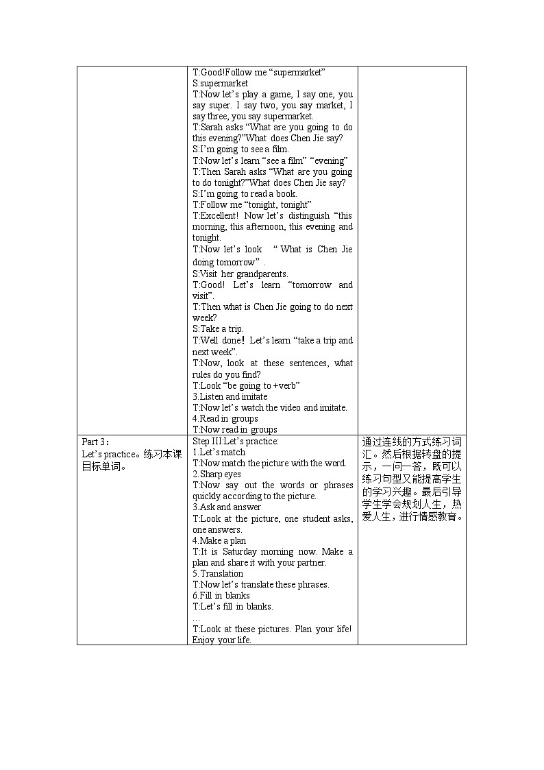 【核心素养】人教PEP版英语六年级上册 Unit 3（第1课时） Part A Let's learn&Make a plan 教学课件+同步教案+同步练习+任务单+同步教案02