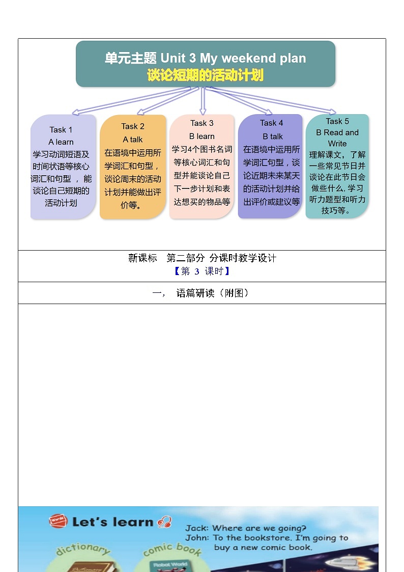 【核心素养新课标】Unit 3 My weekend plan PB let's learn课件＋单元教案＋素材03