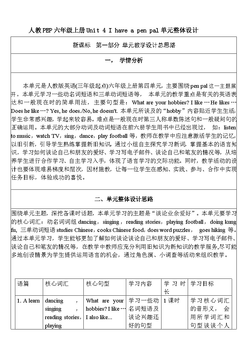 【核心素养新课标】Unit 4 I have a pen pal PB Read and write课件＋单元教案＋素材01