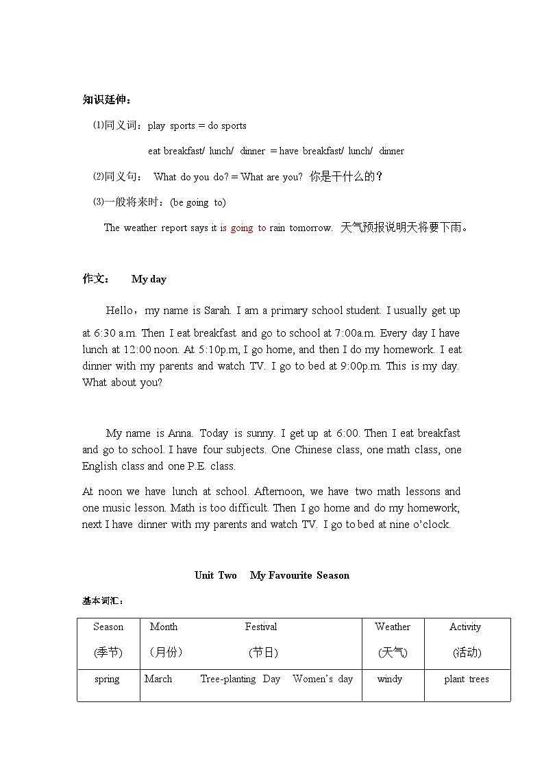 人教小学英语三起点pep版5下 知识点之重点句型03