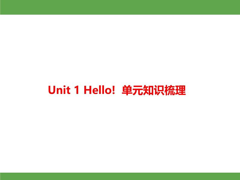 Unit 1 Hello!  单元知识梳理 授课课件01