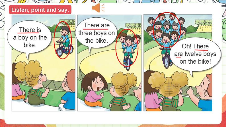 外研版英语四年级上册Module 7 Unit 2《 There are twelve boys on the bike》 课件04